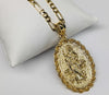 Plated Saint Jude Pendant and Figaro Chain Set*