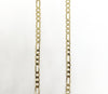 Gold Plated Tri-Gold Virgin Mary and Cross 4mm 20" Figaro Chain Necklace*
