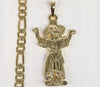 Plated Divine Child Pendant and Diamond Figaro Chain Set