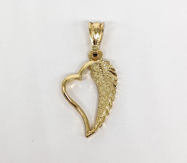 Gold Plated Heart Wing Pendant