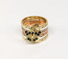 Plated Tri-Gold Semanario Butterfly Ring