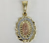 Gold Plated Ti-Gold "Mis 15 Años" Virgin Mary Pendant