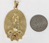 Gold Plated Virgin Mary Pendant and Rope Chain Set