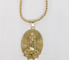Gold Plated Virgin Mary Pendant and Rope Chain Set