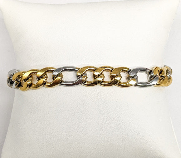 Stainless Steel Gold/Silver Figaro Chain Link Bracelet
