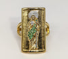 Gold Plated Multicolor Saint Jude Adjustable Ring*