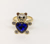 Gold Plated Teddy Bear Heart Adjustable Ring*