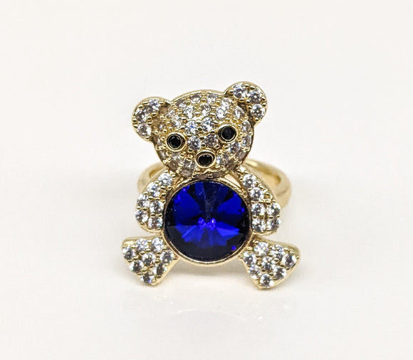 Plated Teddy Bear Adjustable Ring*