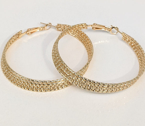 Gold Plated Bronze Gold Hoop Earring