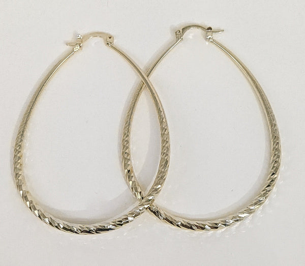Gold Plated Oval Hoop Earring