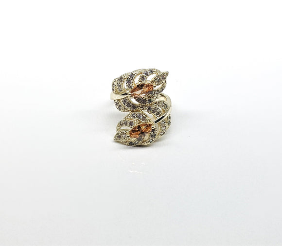 Plated Peach Stone Ring*