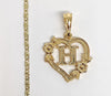 Gold Plated Letter "H" Pendant and Star Chain Set