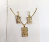Plated Virgin Mary Earring and Necklace Set