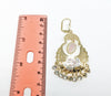 Plated Tri-Color Virgin Mary and Rose Earring