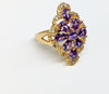 Plated Clear/Purple Stone Ring