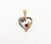 Plated Heart with "Mom" and Eye Pendant