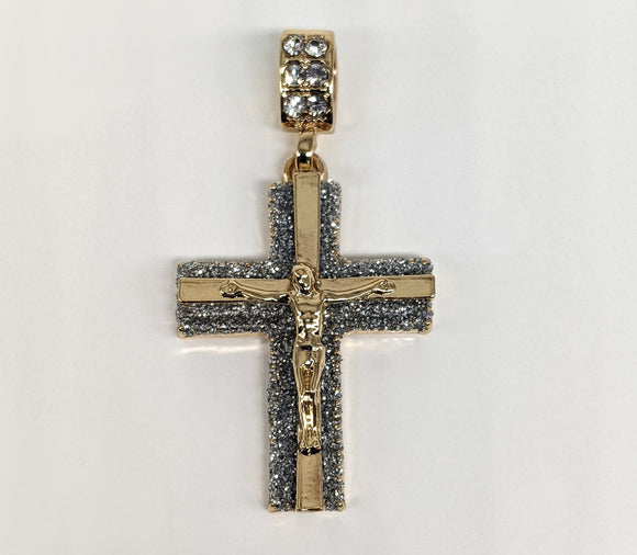 Plated Cross with Glitter Pendant*