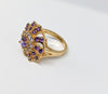 Gold Plated Clear/Purple Stone Ring