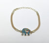 Plated Teal Elephant Bracelet