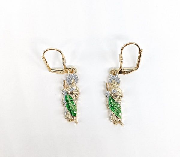 Plated Tri-Color Saint Jude Earring