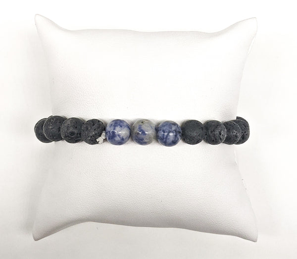 Sodalite and Lava Stone Bracelet