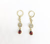 Plated Red Stone Earrings