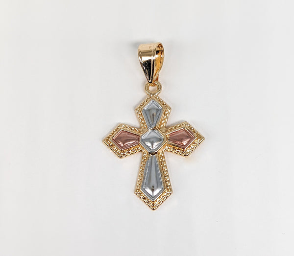 Gold Plated Tri-Gold Cross Pendant*