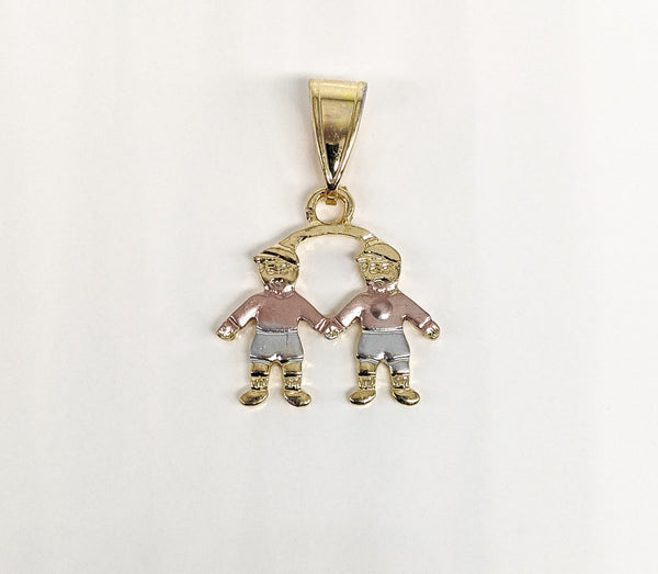 Plated Two Boys Pendant