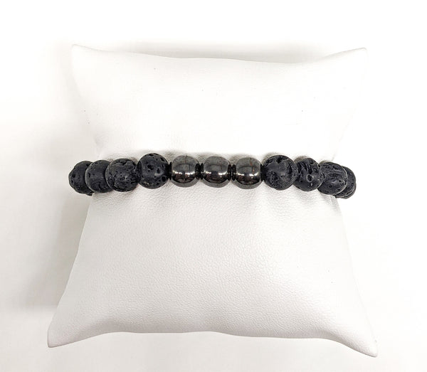 Hematite and Lava Stone Bracelet