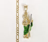 Plated Multicolor Saint Jude Pendant and Figaro Chain Set