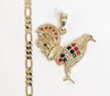 Gold Plated Rooster Figaro 5mm Chain Necklace