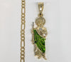 Gold Plated Multicolor Saint Jude Pendant and Chain Set