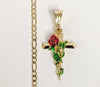 Gold Plated Cross Pendant and Figaro Chain Set