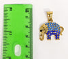 Gold Plated Blue Elephant Pendant