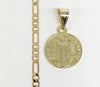 Plated Saint Benedict Pendant and Chain Set