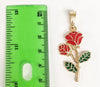 Plated Multicolor Rose Flower Pendant and Star Chain Set