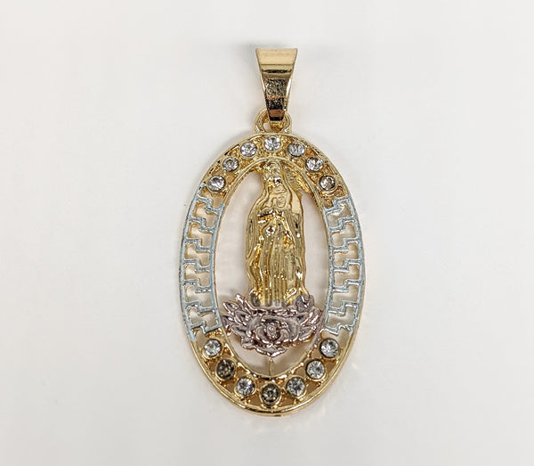 Gold Plated Tri-Gold Virgin Mary Pendant