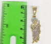 Gold Plated Tri-Gold Mini Dainty Saint Jude Pendant and Cuban Chain Set