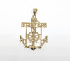 Plated Large Anchor with Cross Pendant