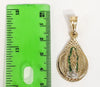 Gold Plated Multicolor Virgin Mary Pendant and Figaro Chain Set