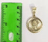 Gold Plated Virgin Mary Moneda Pendant and Figaro Chain Set
