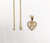 Plated Quince Heart Pendant and Chain Set