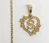 Gold Plated Letter "S" Pendant and Star Chain Set