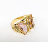 Gold Plated Pink Butterfly Ring*