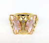 Gold Plated Pink Butterfly Ring*