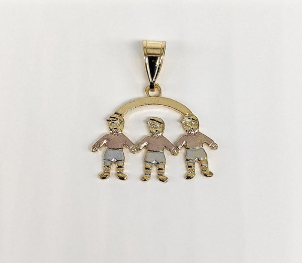 Gold Plated Three Boys Pendant