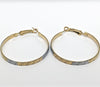 Plated Two Tone Hoop Earring
