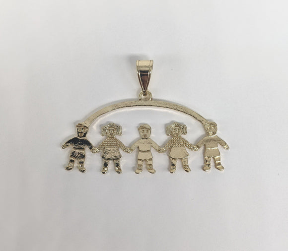 Gold Plated Three Boys and Two Girls Pendant