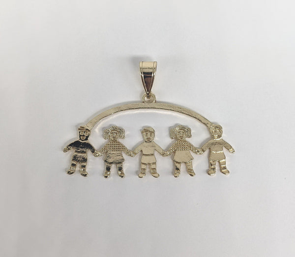 Plated Three Boys and Two Girls Pendant