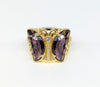 Plated Purple Butterfly Ring